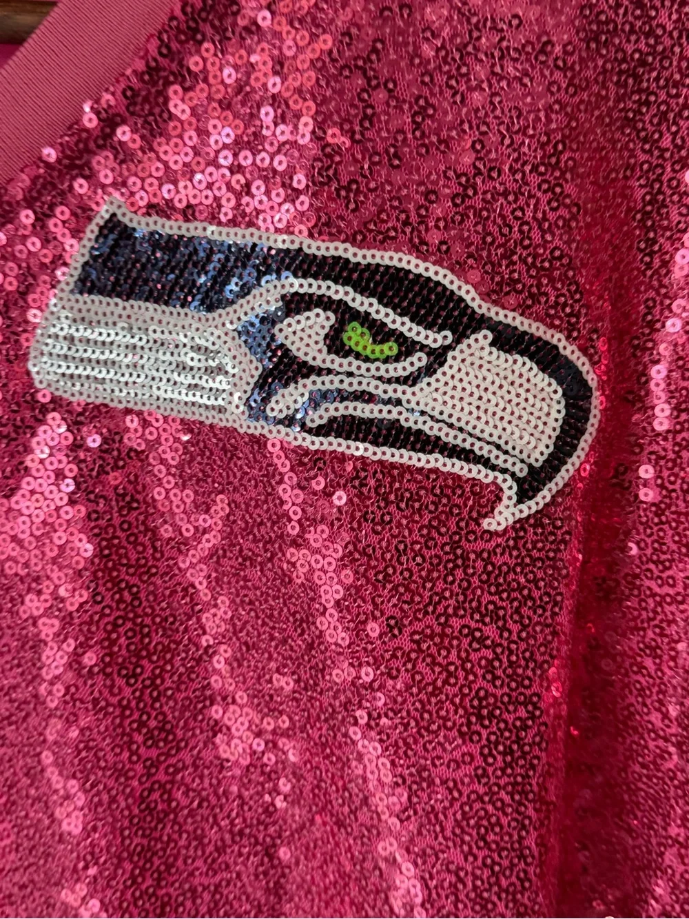 Sequin Pink Seattle Seahawks DK Metcalf Girls Short-Sleeve Top